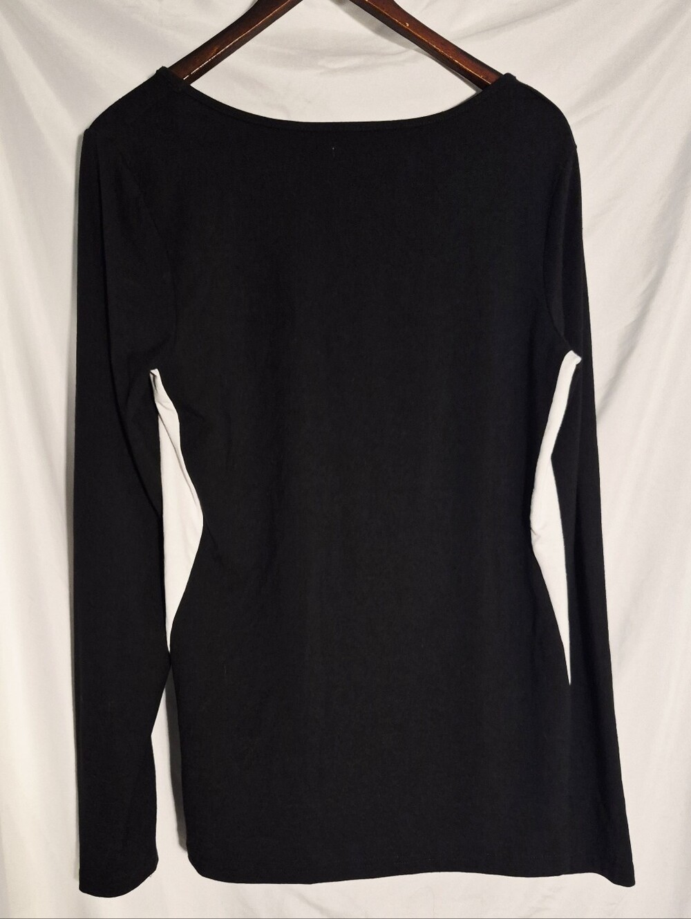 Guess Black Long Sleeve Top with White Side Panels - Picture 2 of 3
